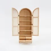 Picture of Japandi Woven Rattan Wardrobe with 2 Doors and 4 Drawers