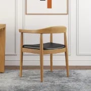 Picture of Torno Solid Curve Armchair – Resilient Natural Wood for Dining & Living