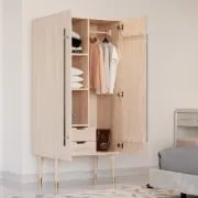 Picture of Levie Natural wood Wardrobe with 2 doors