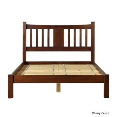 صورة سرير ألدر من خشب طبيعي بمقاس كينج – بتصميم كلاسيكي