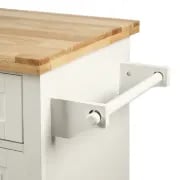 Ash Rolling Kitchen Island with Solid Wood Top