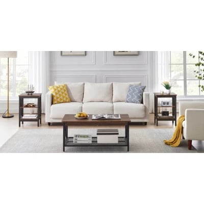 صورة طاولة جانبية خشب طبيعي -مونامور