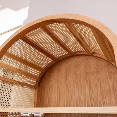 صورة دولاب جاباندي من الراتان - 2 باب وأربعه درج