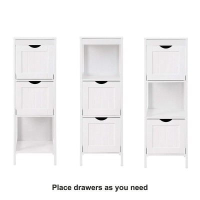 Bathroom+Floor+Cabinet,+Multifunctional+Wooden+Storage+Cabinet+With+2+Drawers+For