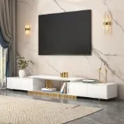 Ardena Living Ensemble – Natural Wood TV Unit & Table Set