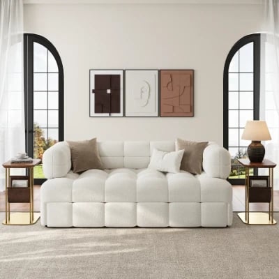 Rumi Convertible Sofa Bed – Modern Tufted Design