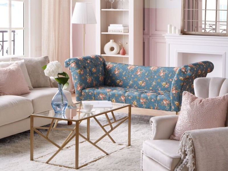 صورة لاتويا طاولة قهوة معدن مع سطح زجاجى