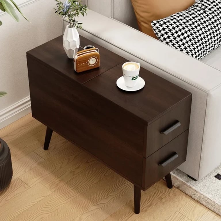 Picture of Monumo Natural Wood Side table  - 2 drawers