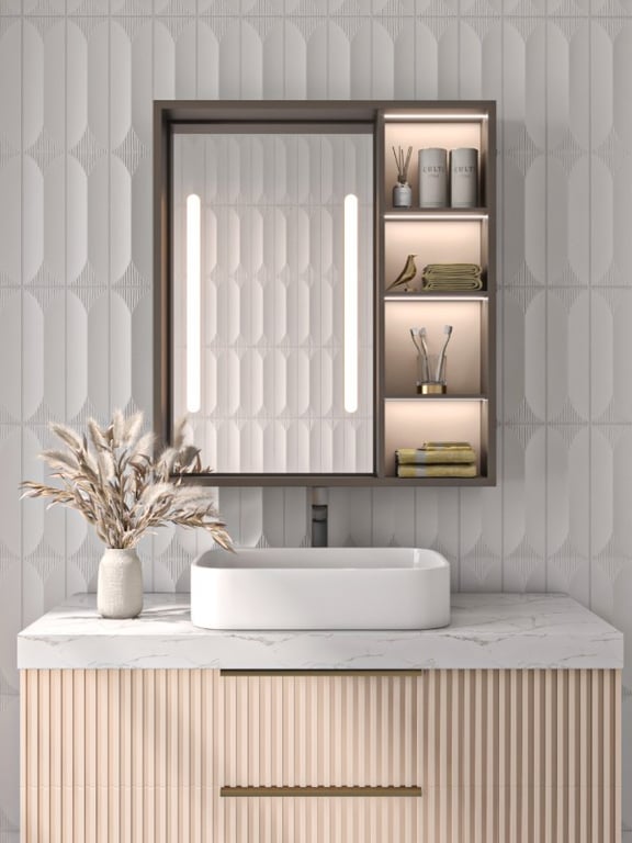 Picture of Cavea – Smart LED Bathroom Mirror Cabinet with Storage Shelves