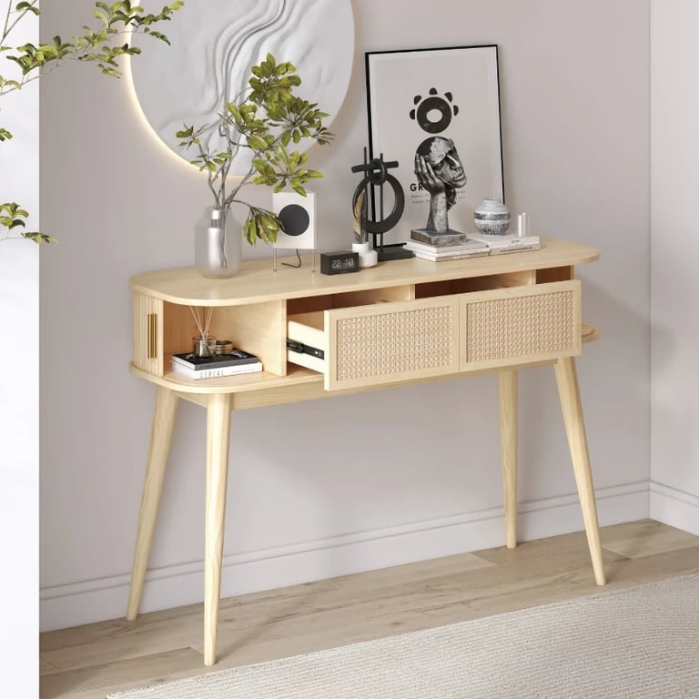 Elara Console Table – Natural Wood