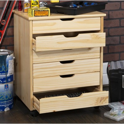 Breshay+6+Drawer+Rolling+Storage+Chest 