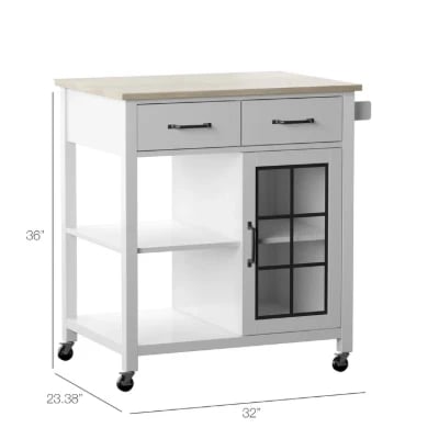 Plippi Wood Rolling Kitchen Cart