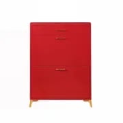 Rogelle – Modern Flip-Down Natural Wood Shoe Cabinet