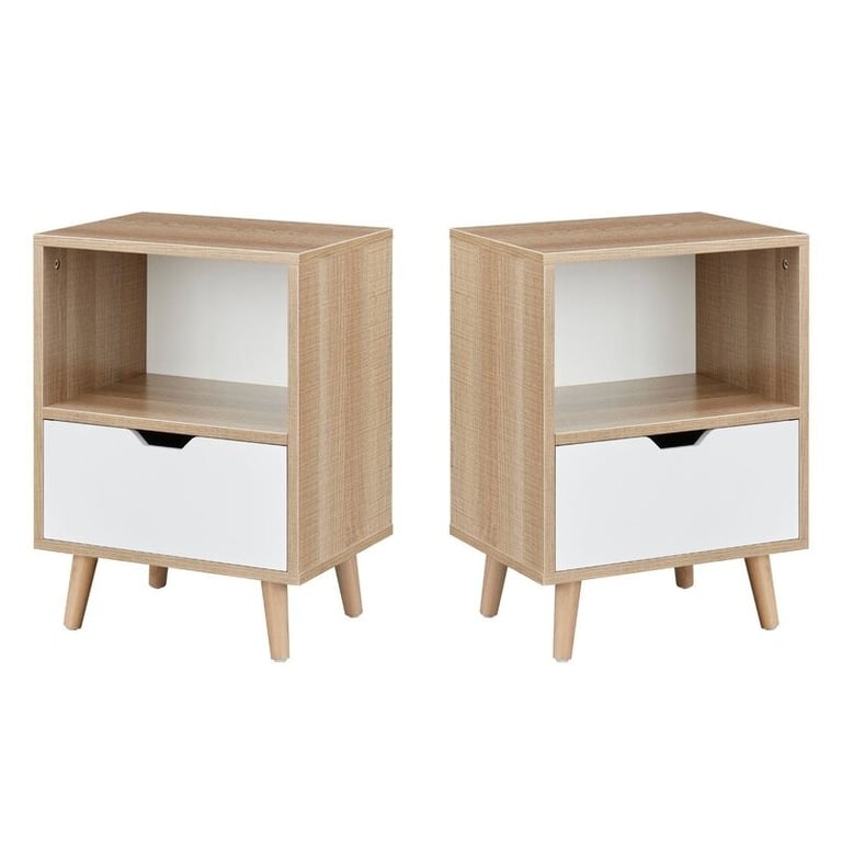 Valya 1 - Drawer Nightstand in WhiteBeige