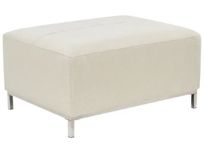 Varen Ottoman – Square Design with Natural Wood Frame and Metal Legs