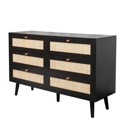 Picture of Maven – Black Rattan 6-Drawer Chest