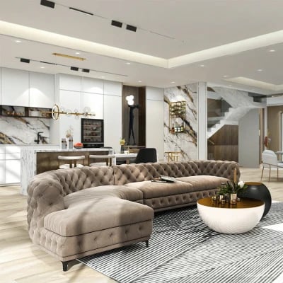 Picture of Montero Curved Sectional -Natural Wood