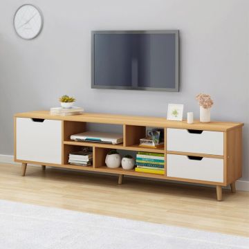 Picture of Boxline White and wooden TV Stand