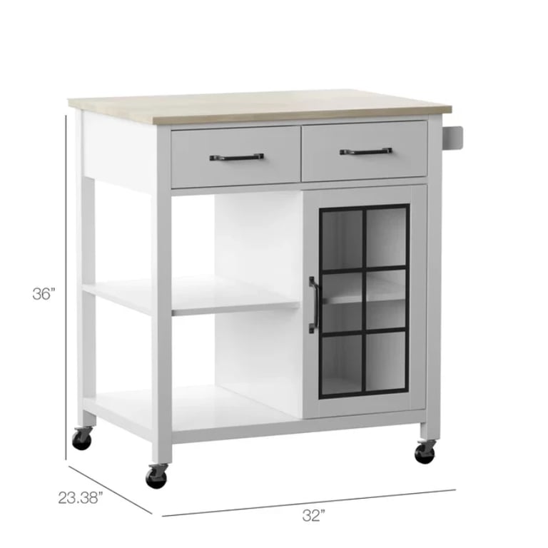 Plippi Wood Rolling Kitchen Cart