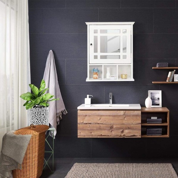 Nova Wall Mounted Bathroom Cabinet - Natural wood