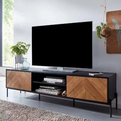 Picture of Tressa – Black Natural Wood TV unit