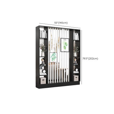 Merin – Natural Wood Room Divider with Shelves on Both Sides