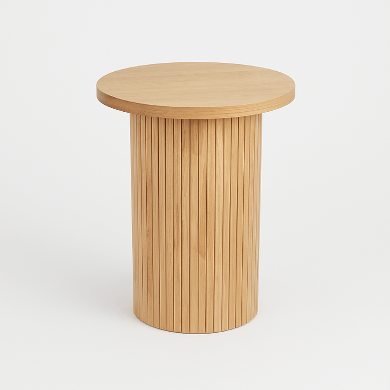 Picture of Pedestal Natural wood Side Table
