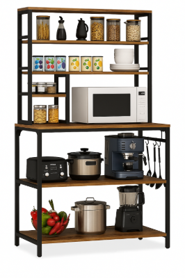 صورة ستالي ستاند مطبخ من الخشب والمعدن