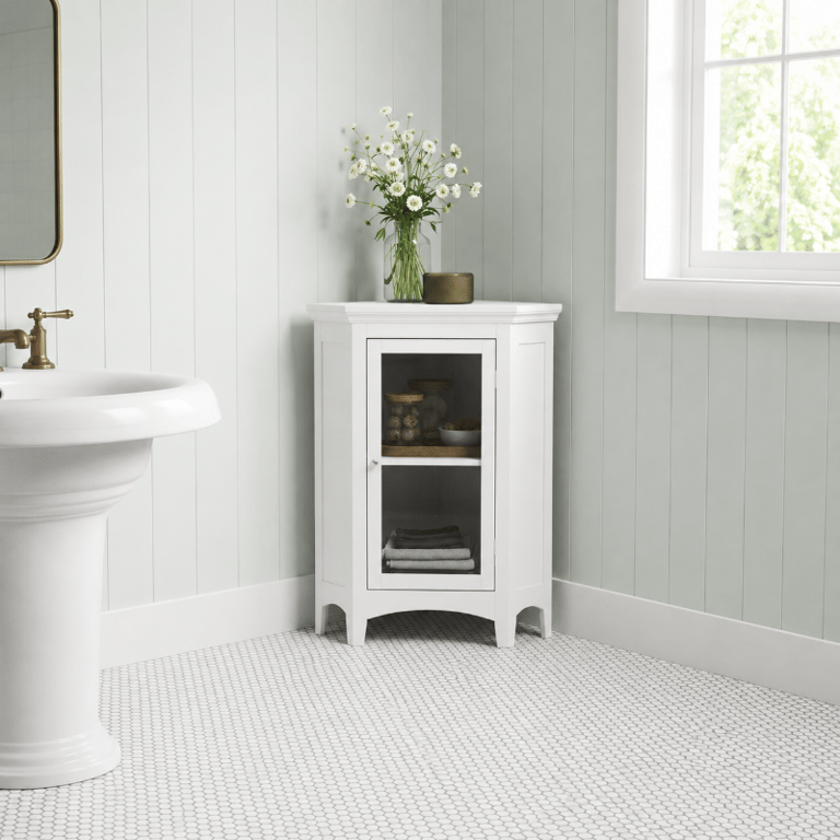Picture of Madison – Natural Wood Floor Cabinet with Glass Door
