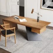 Picture of Zekar – Natural Wood Accent Desk with Handcrafted Knot-Inspired Top