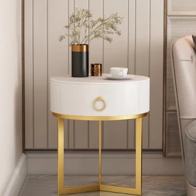 Picture of Krax Modern round Nightstand - One drawer