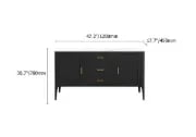 Picture of Lisco Sideboard – Natural Wood with Marble Top and Golden Handles