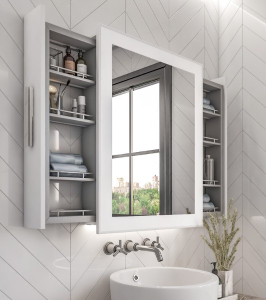 مرايا مضيئة بوحدات تخزين خلفية متحركة