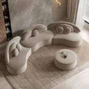 Picture of Rotana Curved Floor Sectional Sofa – Artistic 3-Piece Design