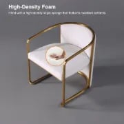 صورة لويـس كرسي عصري – أناقة الجلد الصناعي بقاعدة ذهبية