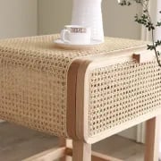 Picture of Amélie - Natural Wood & Rattan Side Table