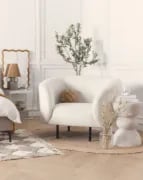 Viona – Modern Curved Armchair with Stainless Legs