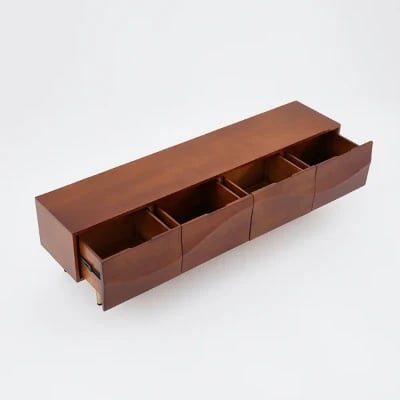 Picture of Auric Classic Natural Wood TV Stand – 4 Drawers & Open Shelves