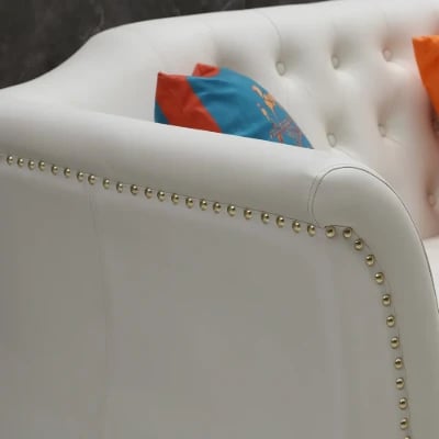 Marcelline – Sofa, Armchair & Ottoman Set with Elegant Natural Wood Accents | Customizable Design