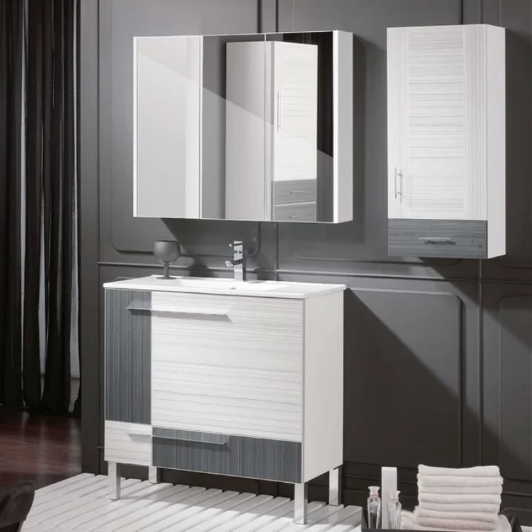 Romer Surface Mount Frameless 3 Door Medicine Cabinet with 6 Adjustable Shelves