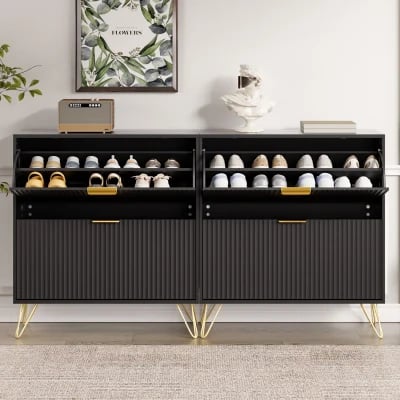 Picture of Pivot Shoe Cabinet - Natural wood