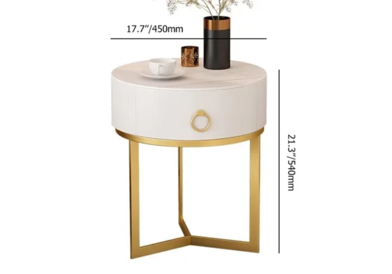 Picture of Krax Modern round Nightstand - One drawer