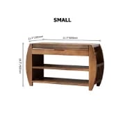 Arvena – Compact Natural Wood Shoe Bench with Storage