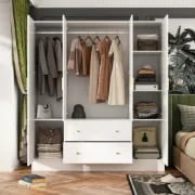 صورة دولاب خشب طبيعي مع مرآه - كلامي