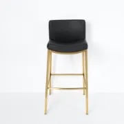 صورة كرسي بار أڤيلين – هيكل معدني ذهبي مع مقعد ومسند ظهر مبطن