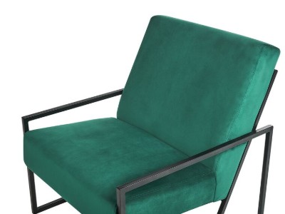 صورة كرسي ڤيونا بذراعين – تصميم أنيق بإطار أسود وتنجيد فاخر