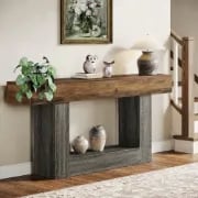 Picture of Eland Natural Wood Console Table – Rustic Shelving
