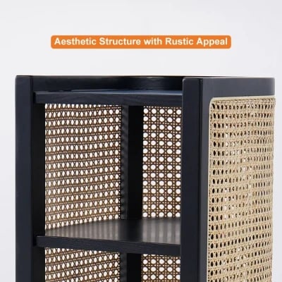 Picture of Klay Rattan Nightstand with natural wood