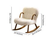 Picture of Hais Sherpa Rocking Armchair – Natural Wood Base with Soft Upholstery