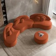 Picture of Rotana Curved Floor Sectional Sofa – Artistic 3-Piece Design